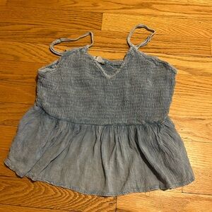Sally Lemon Blue Crop Top